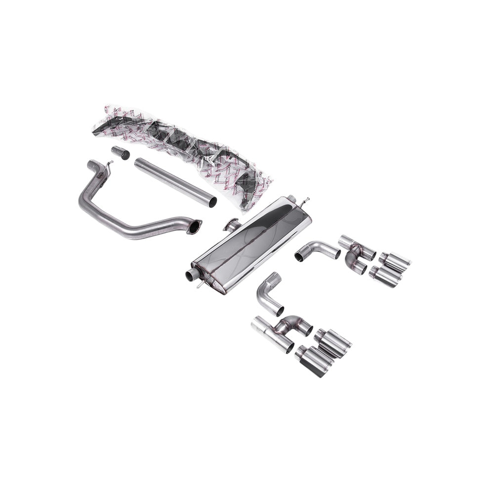 Milltek Cat Back Exhaust Volkswagen Golf Mk8 GTi (Golf R Style Quad Outlet Systems 245ps Non-GPF / North American Models Only) 21-25