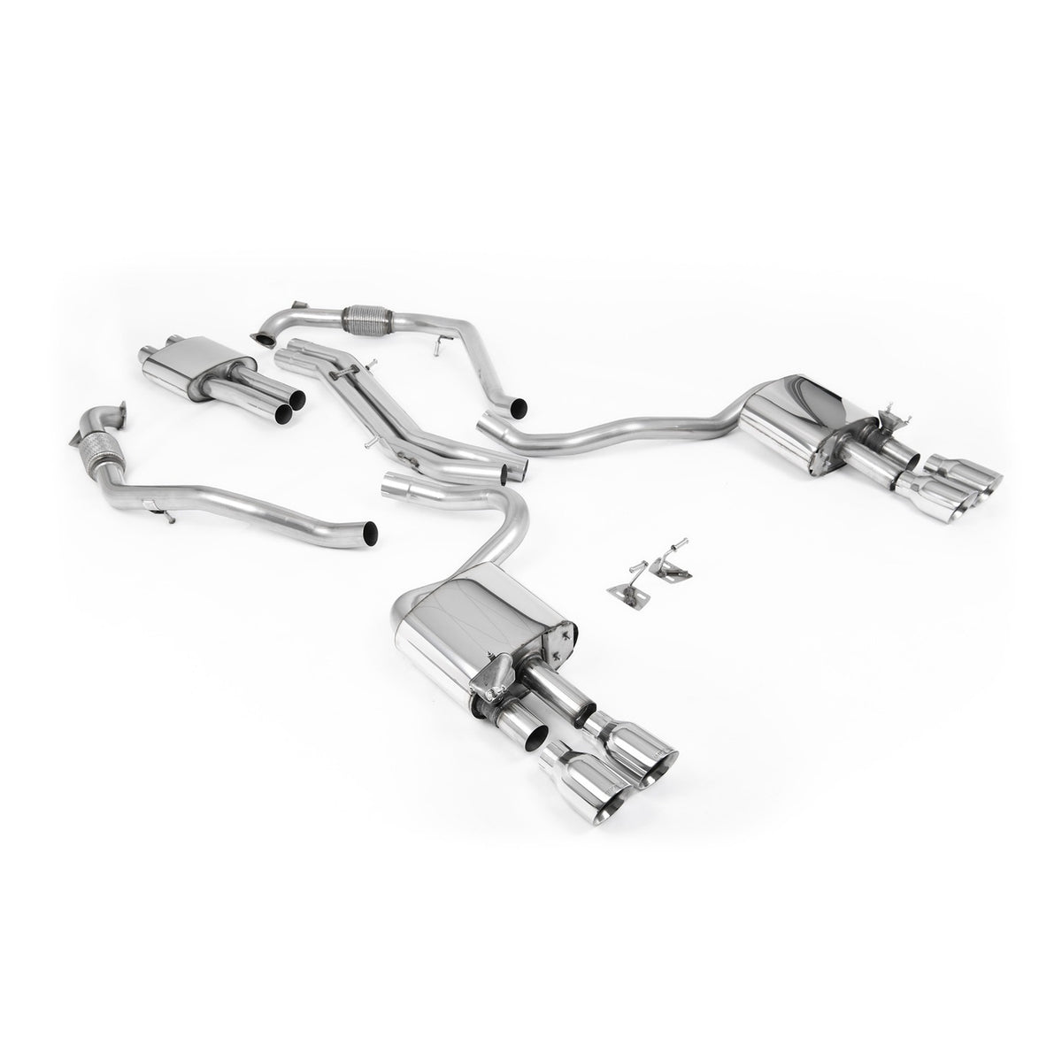 Milltek Cat Back Exhaust Audi S5 3.0 V6 Turbo Sportback B9 LCI Non-GPF Sport Diff with Brace Bars LHD 19+