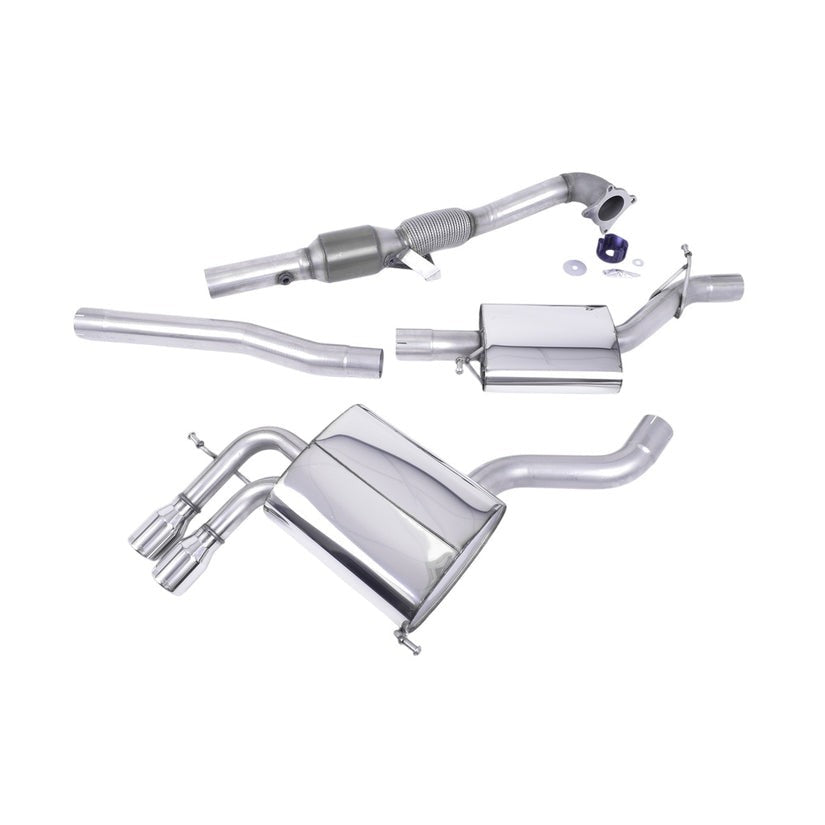 Milltek Turbo Back Exhaust with Sports Cat Audi A3 2.0T FSI Quattro 5dr Sportback 04-12