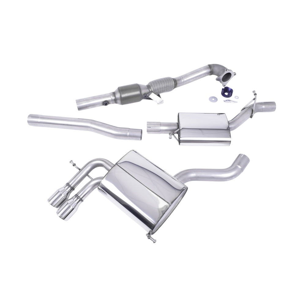 Milltek Turbo-back including Hi-Flow Sports Cat Exhaust Audi A3 2.0T FSI Quattro 5-Door SportBack 04-12