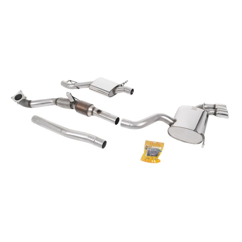 Milltek Turbo Back Exhaust with Sports Cat Audi S3 2.0 T Quattro 3dr 8P 06-12
