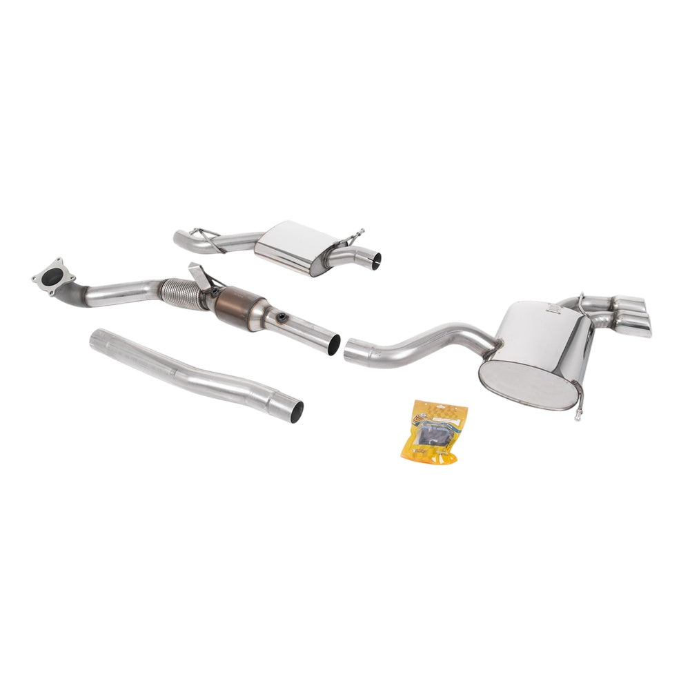 Milltek Turbo-back including Hi-Flow Sports Cat Exhaust Audi S3 2.0 T Quattro 3-Door 8P 06-12