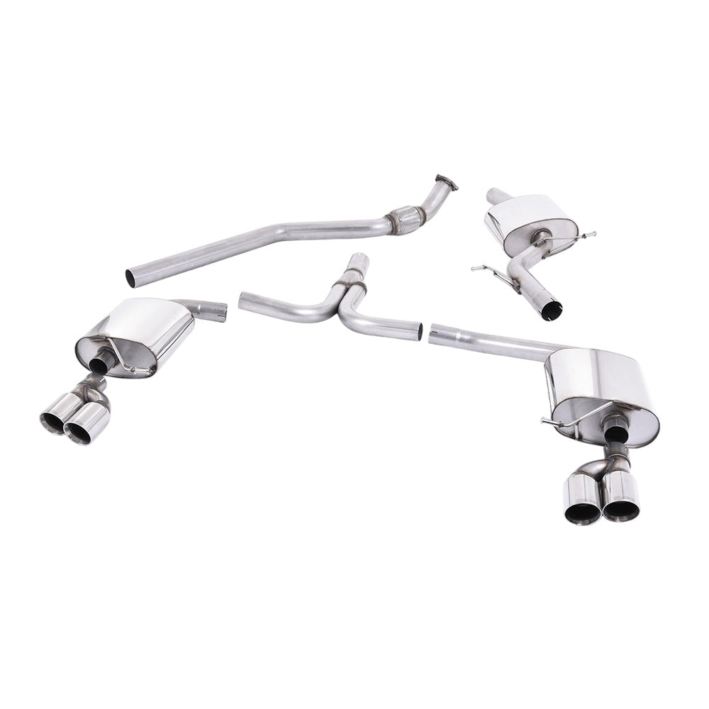 Milltek Cat Back Exhaust Audi A4 2.0 TFSi S-Line B8 (2WD and Quattro Tiptronic-only) Saloon and Avant 08-11