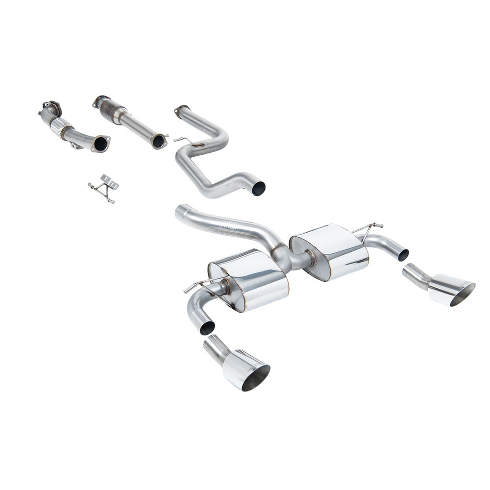 Milltek Turbo-back including Hi-Flow Sports Cat Exhaust Ford Focus Mk2 RS 2.5T 305PS 09-10