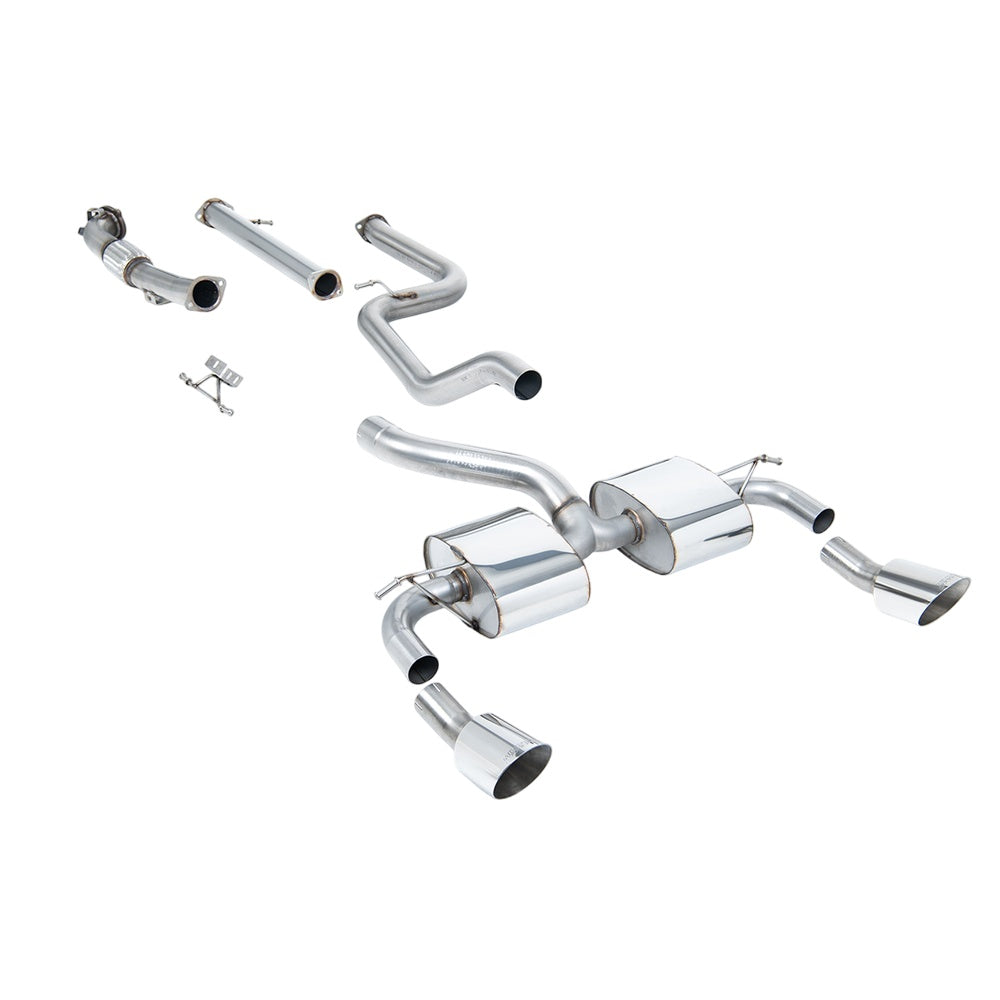 Milltek Turbo-back excluding Hi-Flow Sports Cat Exhaust Ford Focus Mk2 RS 2.5T 305PS 09-10