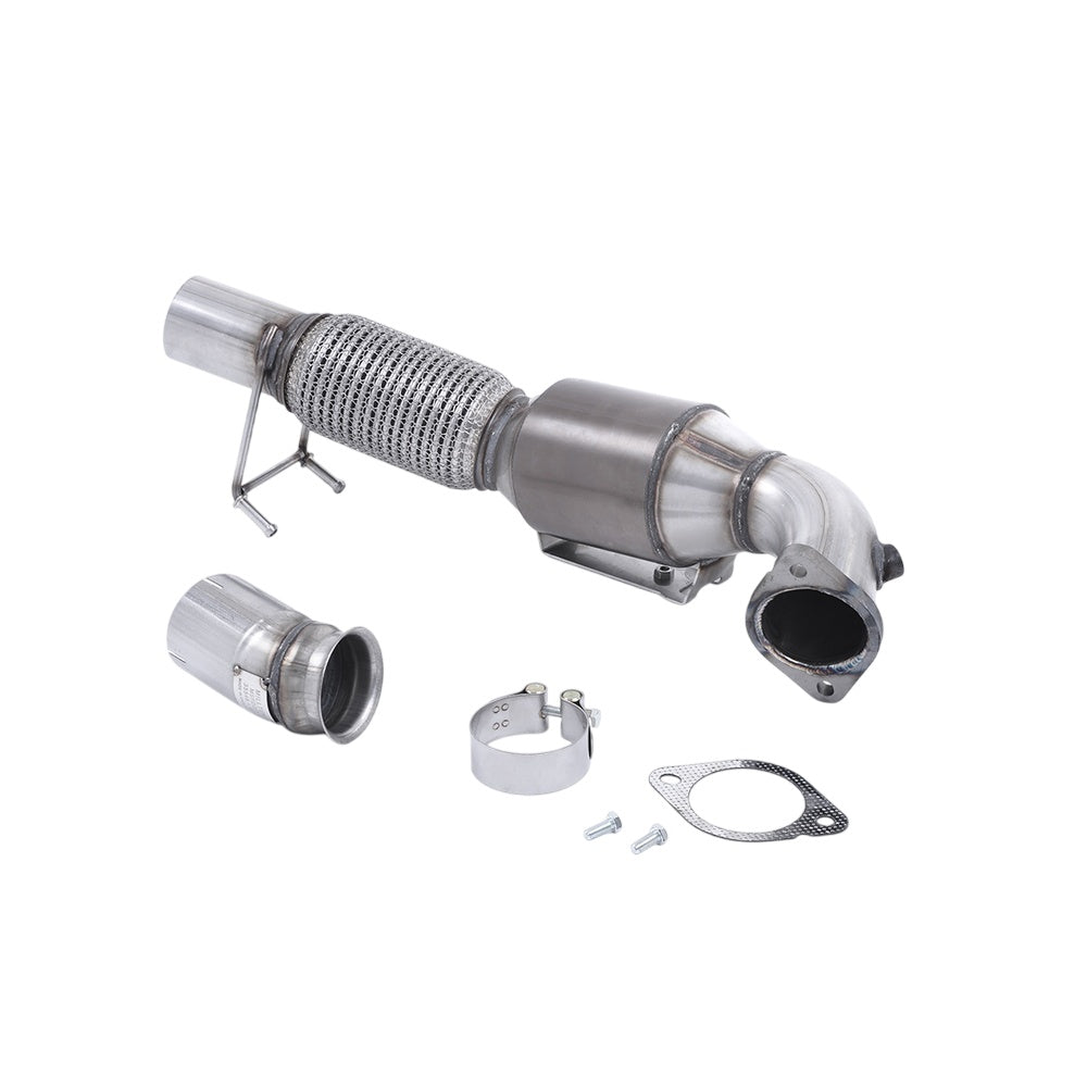 Milltek Large Bore Downpipe and Hi-Flow Sports Cat Exhaust Ford Focus Mk3 RS 2.3 EcoBoost 4WD 5-Door Hatchback 16-18