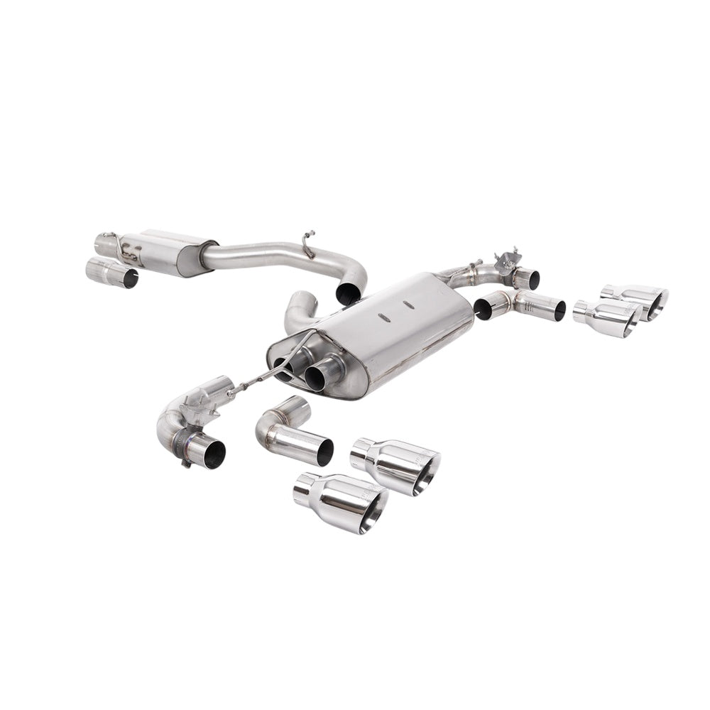 Milltek Cat Back Exhaust Volkswagen Golf Mk7.5 R 2.0 TSI 300PS (GPF Equipped Models Only) 80mm Race Systems 19-22