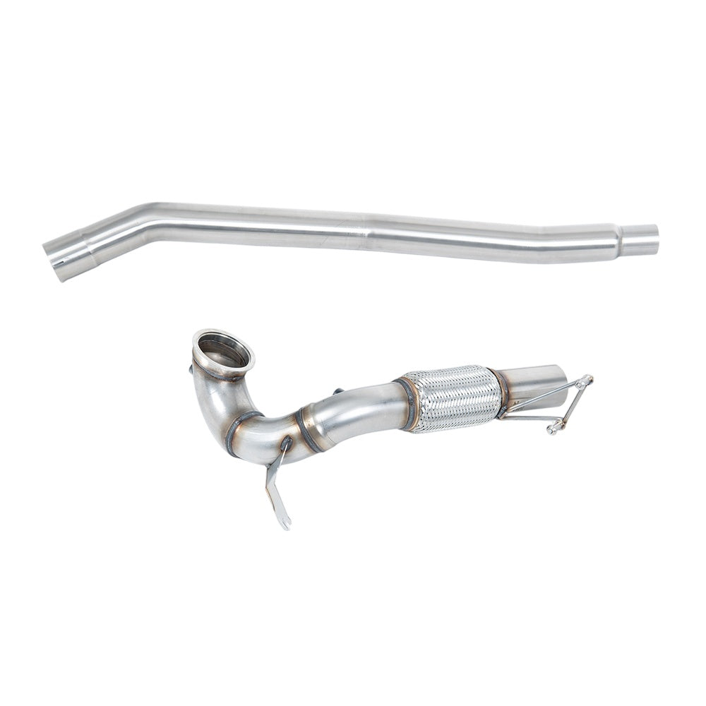 Milltek Large-bore Downpipe and De-cat Exhaust Volkswagen Golf Mk7.5 R 2.0 TSI 310PS (Non-GPF Equipped Models Only) 80mm Race Systems 17-21